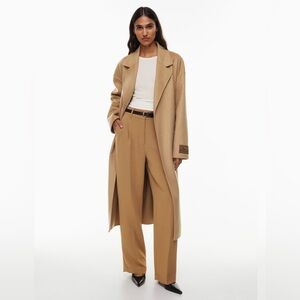 Aritzia Wilfred The Effortless Pant trousers camel brown saville size 10 regular